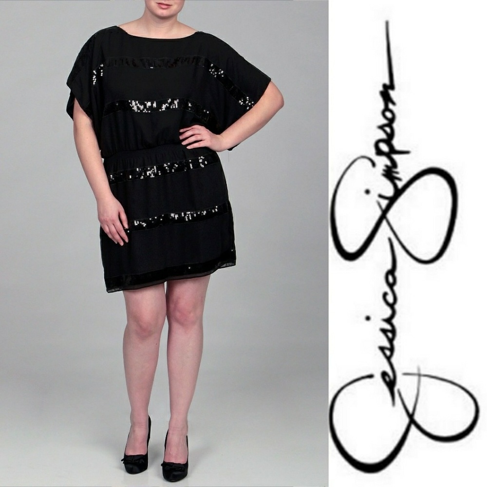 Jessica Simpson Black Sequin Dress